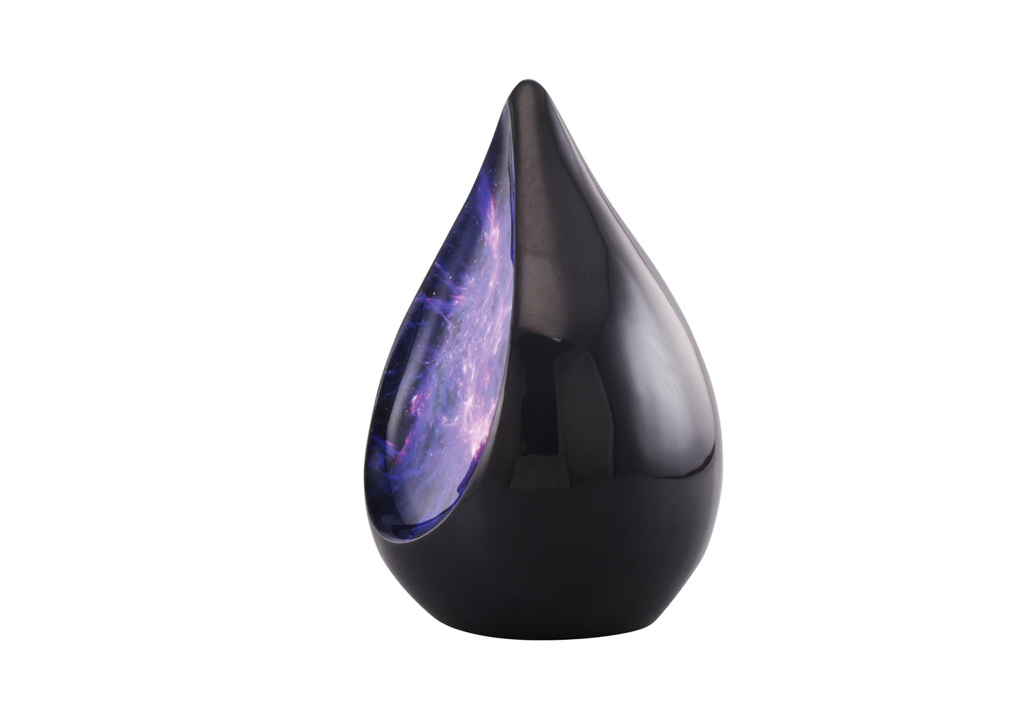 Urns of Dignity Everlasting Teardrop Cremation Urns, Urn for Human Ashes, Funeral, Adult urn 200 Cubic Inches with Velvet Bag-Black Purple.