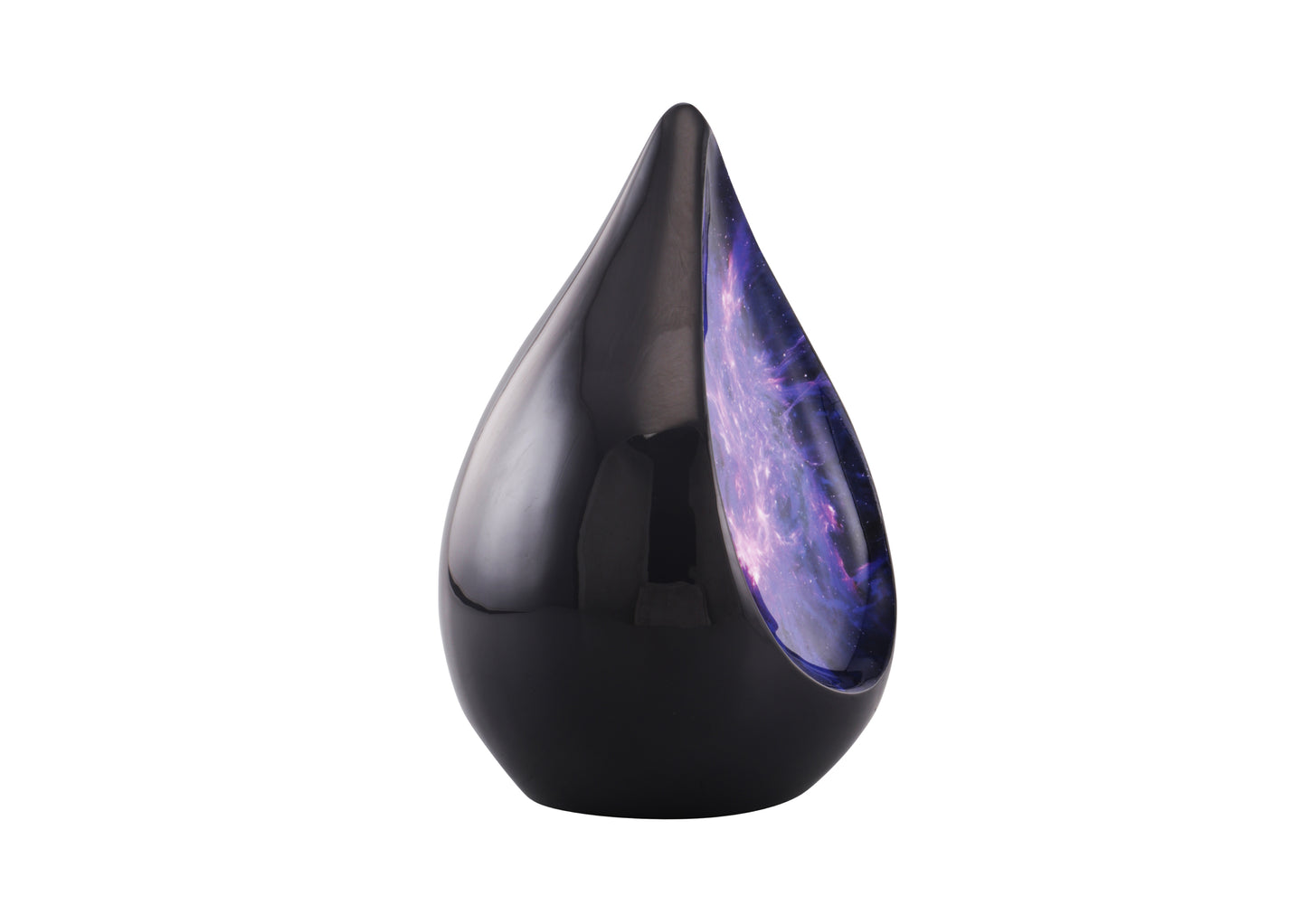 Urns of Dignity Everlasting Teardrop Cremation Urns, Urn for Human Ashes, Funeral, Adult urn 200 Cubic Inches with Velvet Bag-Black Purple.