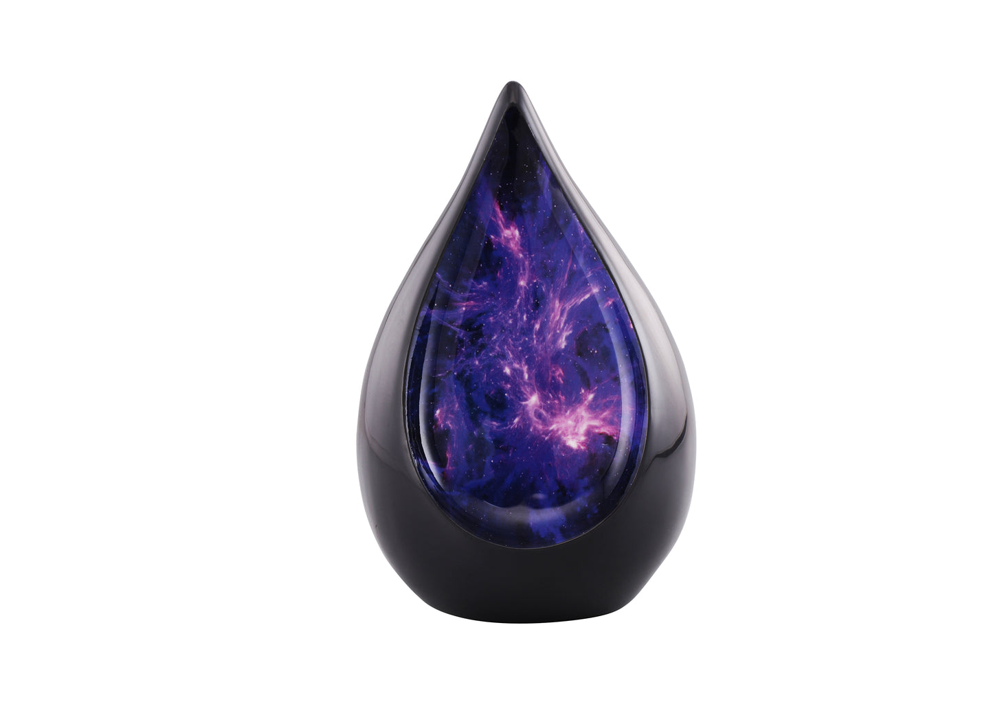 Urns of Dignity Everlasting Teardrop Cremation Urns, Urn for Human Ashes, Funeral, Adult urn 200 Cubic Inches with Velvet Bag-Black Purple.