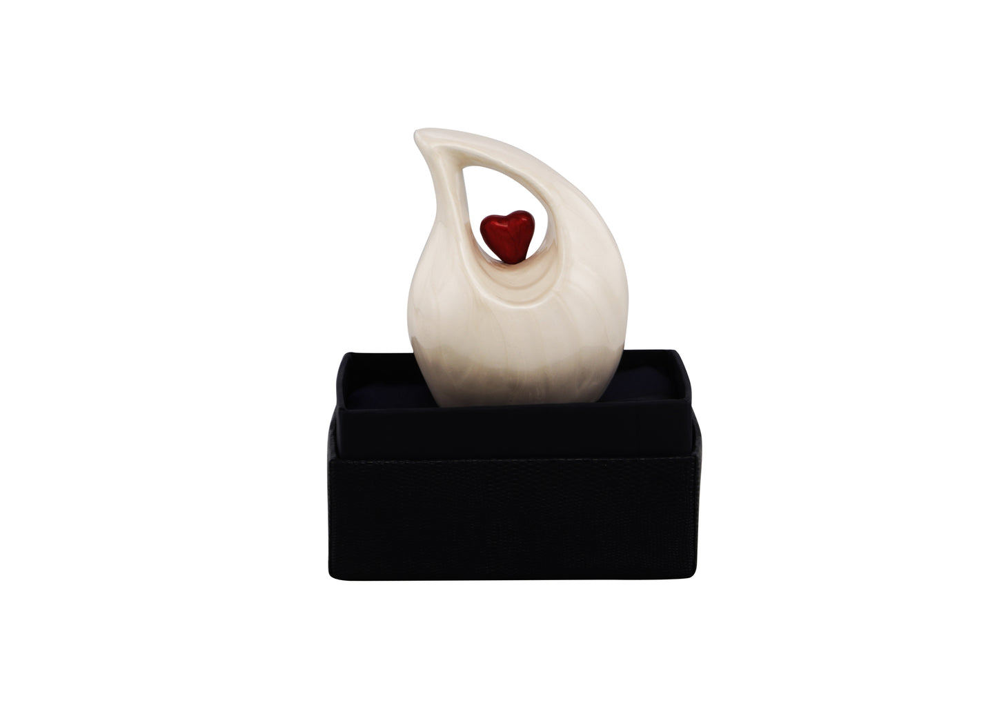 Urns of dignity keepsake Cremation Urn for Human Ashes – Keepsake Urn for Funeral, Columbarium or Home, Cremation Urns for Human Ashes. (White Red KS1)