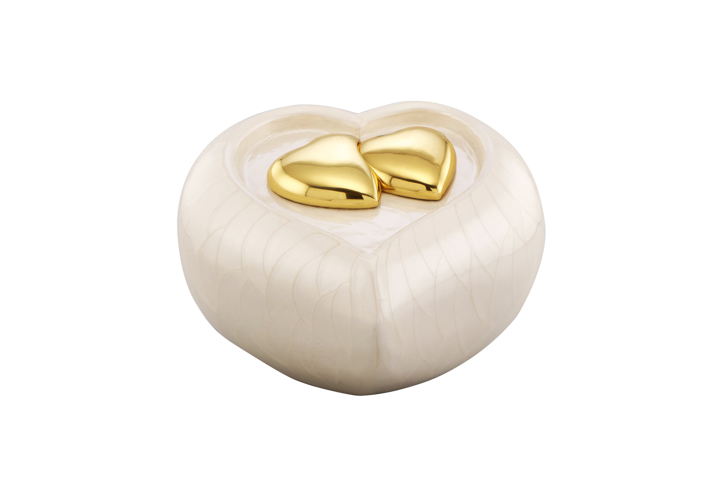 Urns of dignity- Heart of Heaven Urns for Human Ashes URN for Human Ashes, Home, Cremation Urns for Human Ashes Adult 200 Cubic Inches with Velvet Bag(White with gold heart)