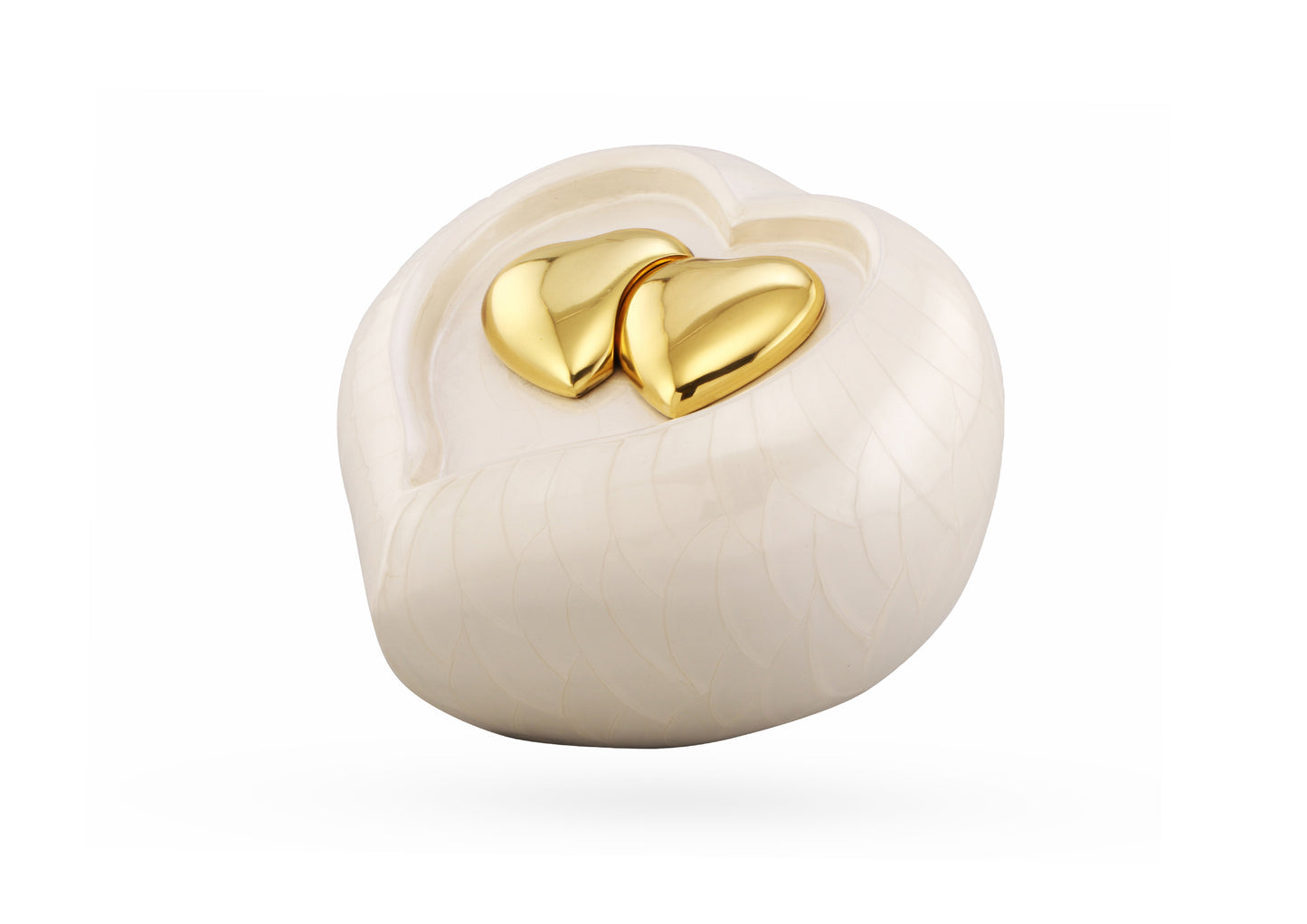 Urns of dignity- Heart of Heaven Urns for Human Ashes URN for Human Ashes, Home, Cremation Urns for Human Ashes Adult 200 Cubic Inches with Velvet Bag(White with gold heart)