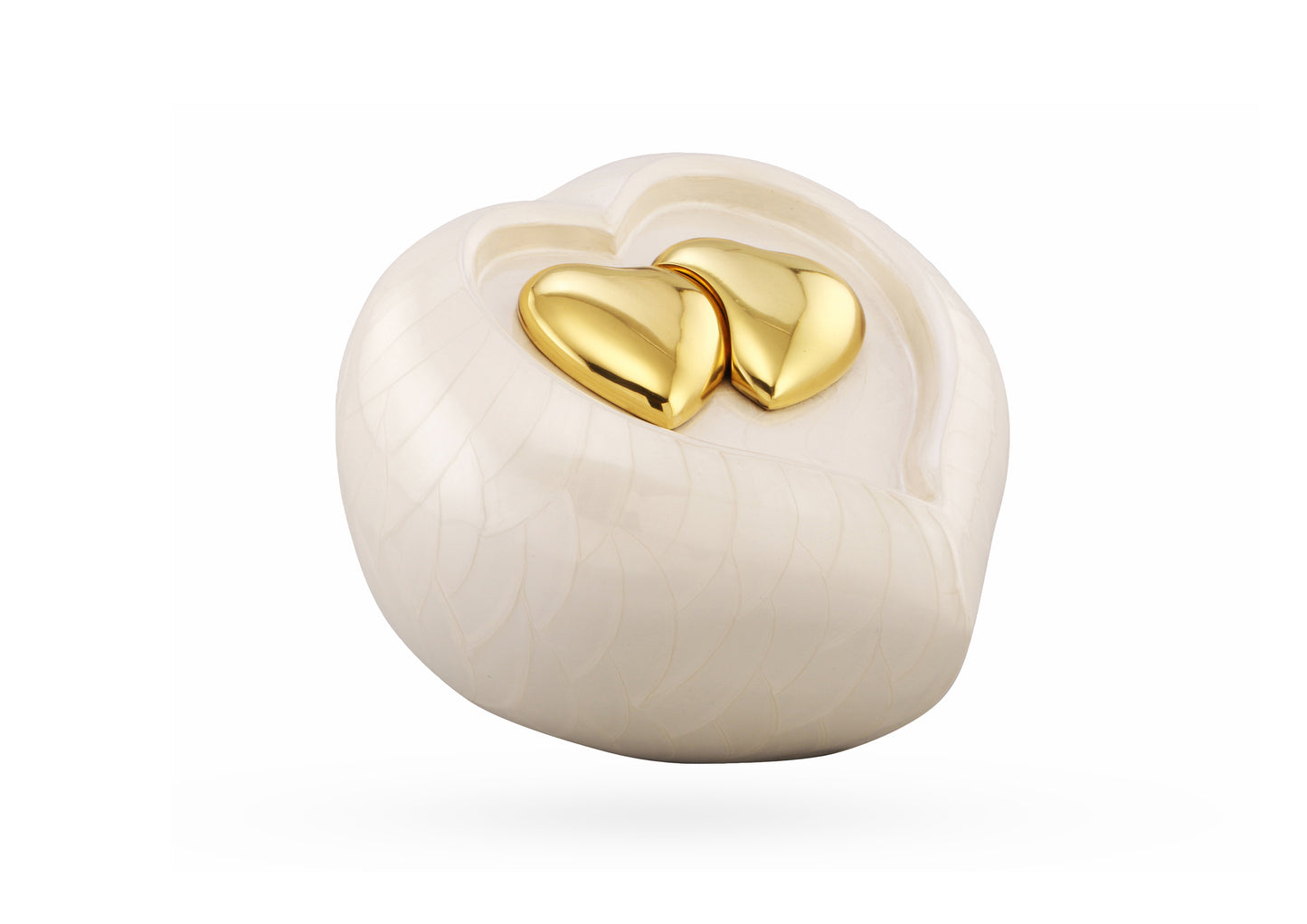 Urns of dignity- Heart of Heaven Urns for Human Ashes URN for Human Ashes, Home, Cremation Urns for Human Ashes Adult 200 Cubic Inches with Velvet Bag(White with gold heart)