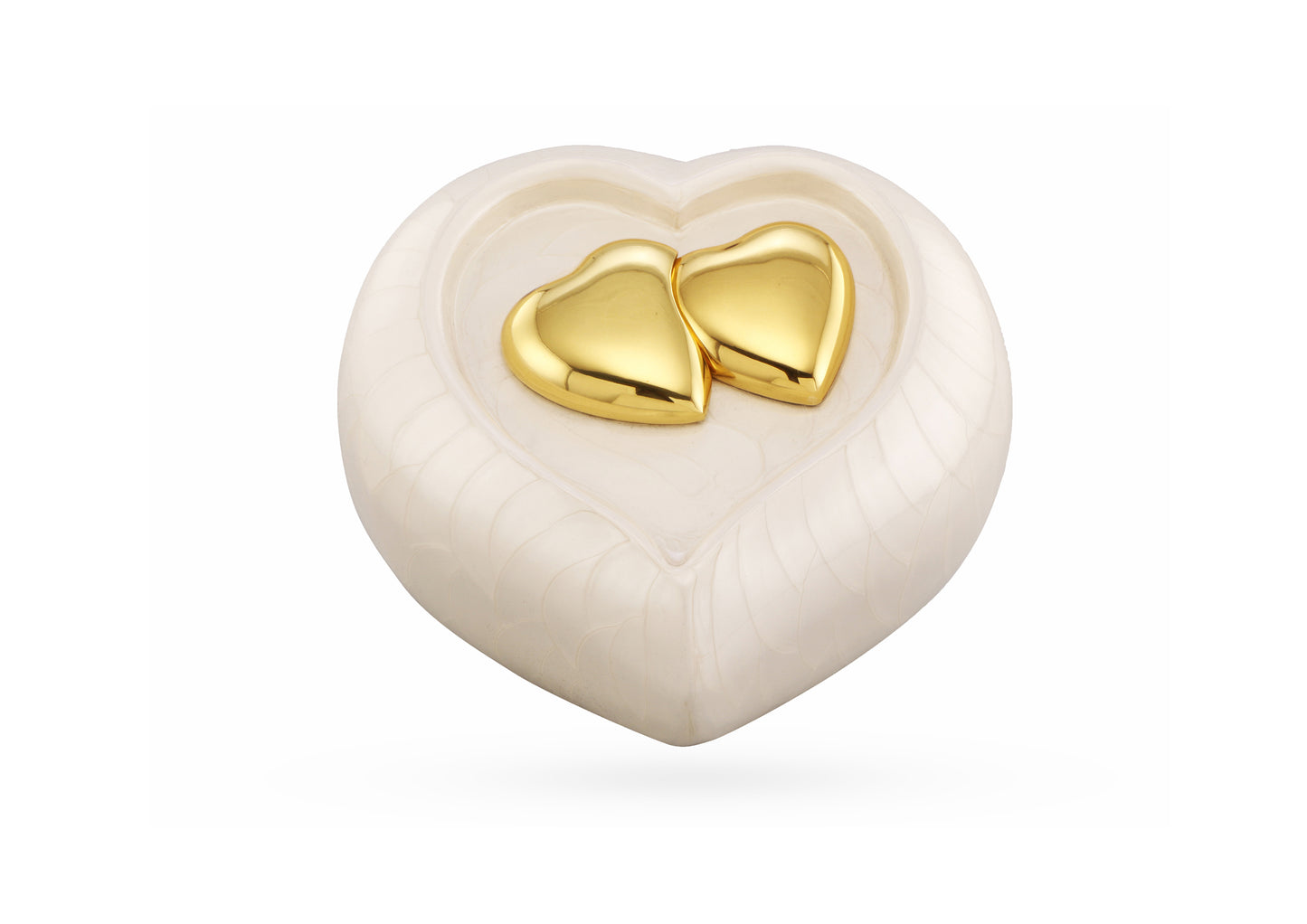 Urns of dignity- Heart of Heaven Urns for Human Ashes URN for Human Ashes, Home, Cremation Urns for Human Ashes Adult 200 Cubic Inches with Velvet Bag(White with gold heart)