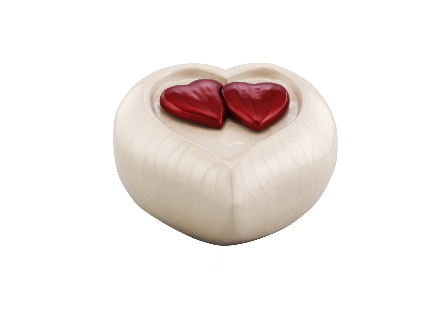 Urns of dignity- Heart of Heaven Urns for Human Ashes URN for Human Ashes, Home, Cremation Urns for Human Ashes Adult 200 Cubic Inches with Velvet Bag(White with red heart)