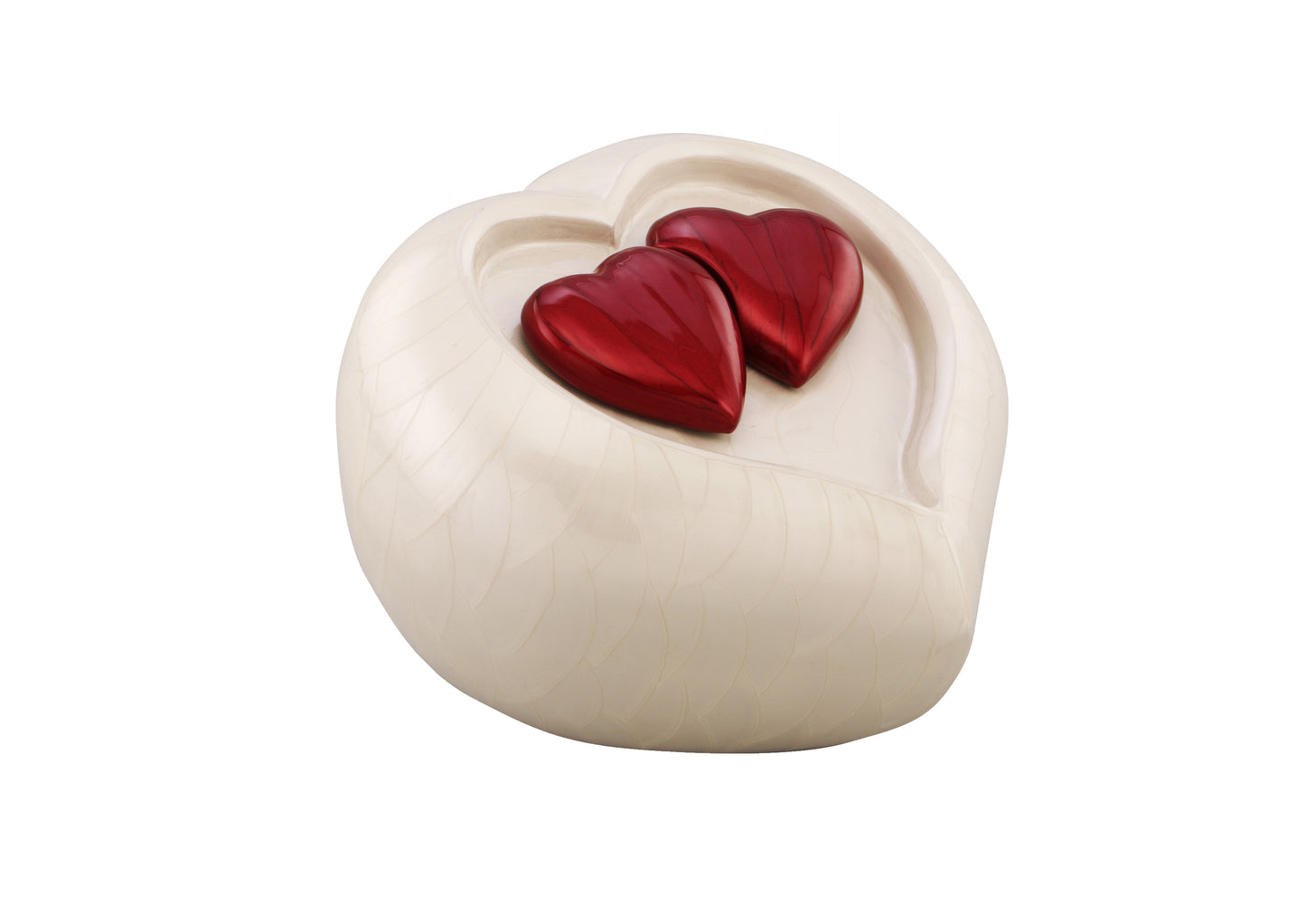 Urns of dignity- Heart of Heaven Urns for Human Ashes URN for Human Ashes, Home, Cremation Urns for Human Ashes Adult 200 Cubic Inches with Velvet Bag(White with red heart)