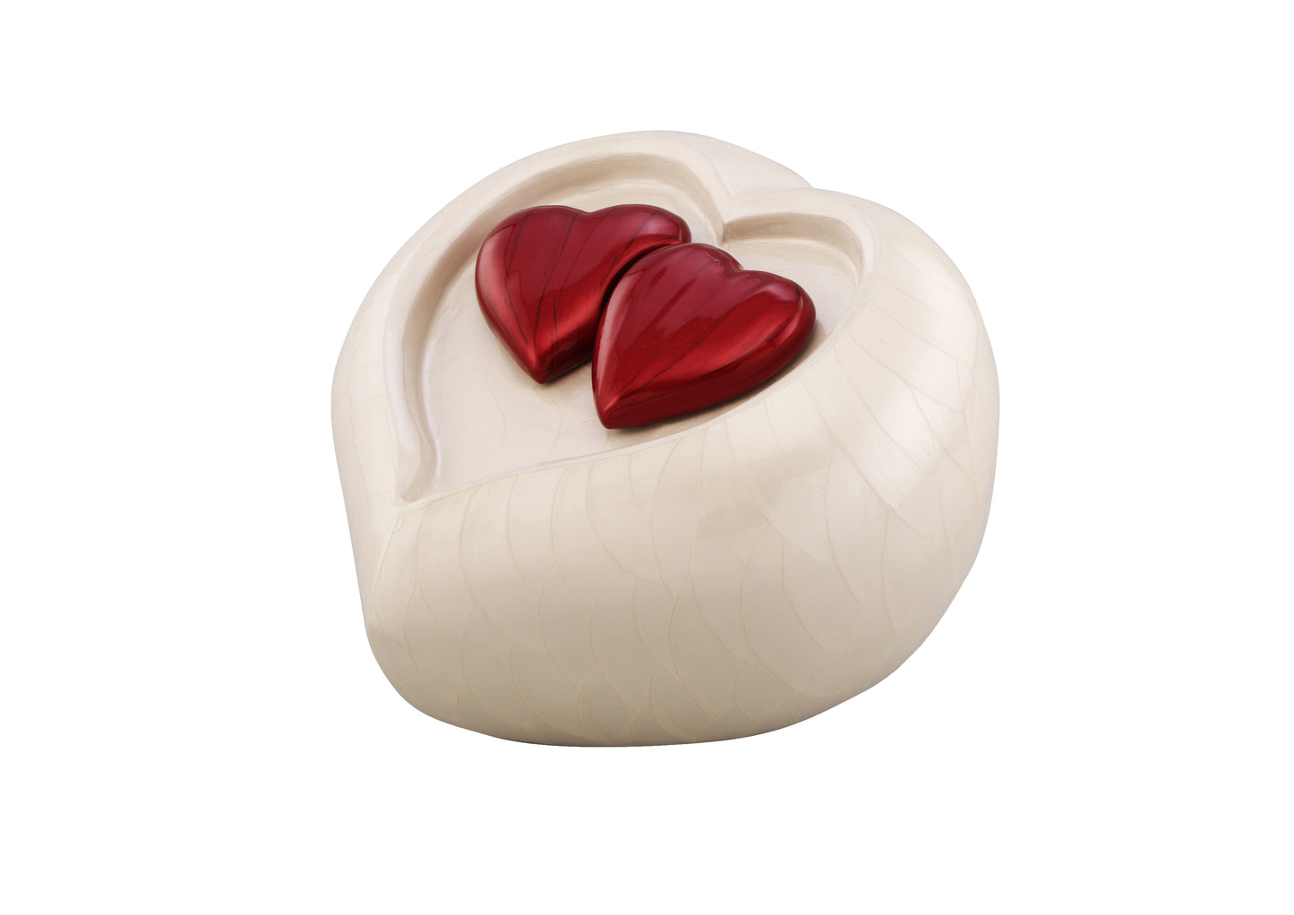 Urns of dignity- Heart of Heaven Urns for Human Ashes URN for Human Ashes, Home, Cremation Urns for Human Ashes Adult 200 Cubic Inches with Velvet Bag(White with red heart)