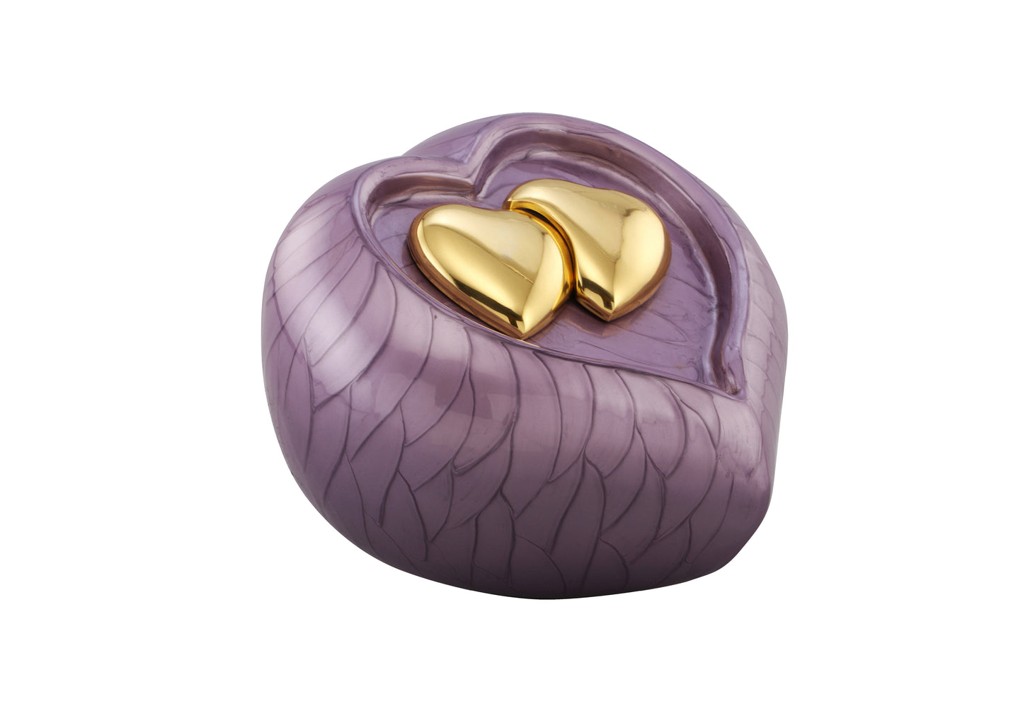 Urns of dignity- Heart of Heaven Urns for Human Ashes URN for Human Ashes, Home, Cremation Urns for Human Ashes Adult 200 Cubic Inches with Velvet Bag(Purple with gold heart)