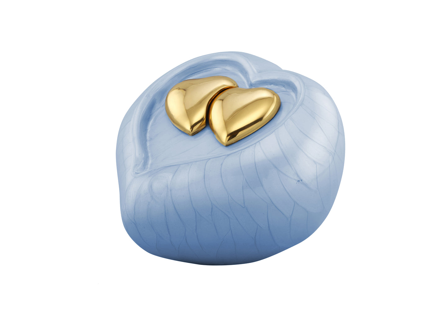 Urns of dignity- Heart of Heaven Urns for Human Ashes URN for Human Ashes, Home, Cremation Urns for Human Ashes Adult 200 Cubic Inches with Velvet Bag(Sky blue with gold heart)