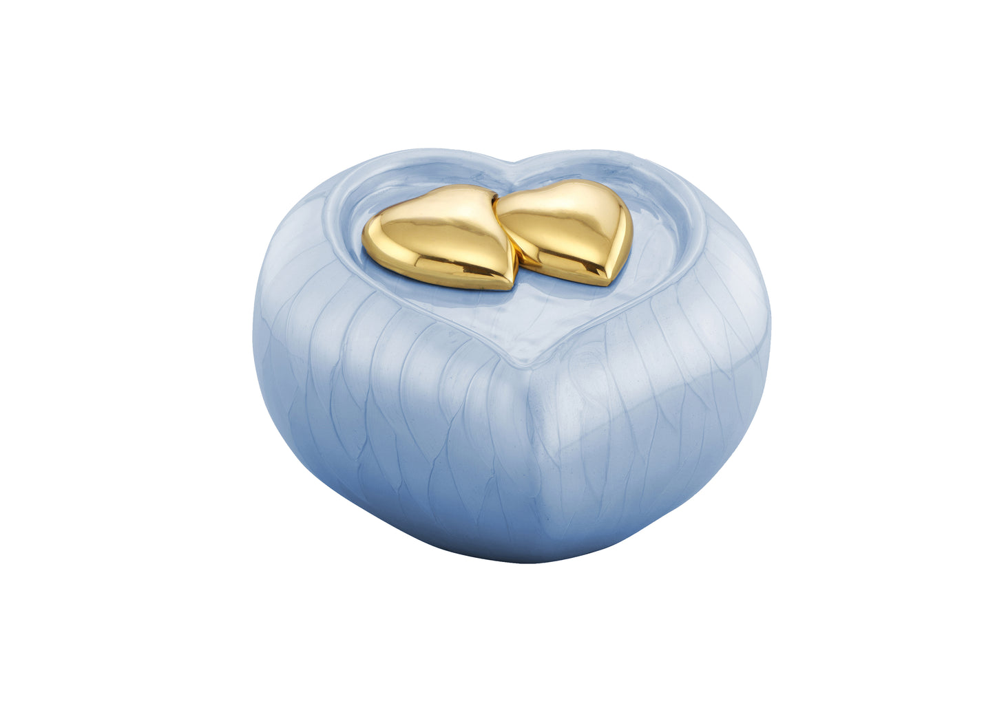 Urns of dignity- Heart of Heaven Urns for Human Ashes URN for Human Ashes, Home, Cremation Urns for Human Ashes Adult 200 Cubic Inches with Velvet Bag(Sky blue with gold heart)