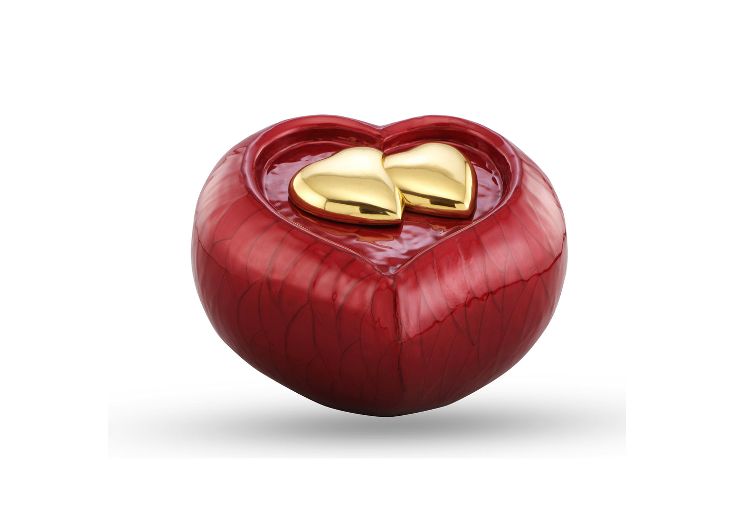 Urns of dignity- Heart of Heaven Urns for Human Ashes URN for Human Ashes, Home, Cremation Urns for Human Ashes Adult 200 Cubic Inches with Velvet Bag(Red with gold heart)