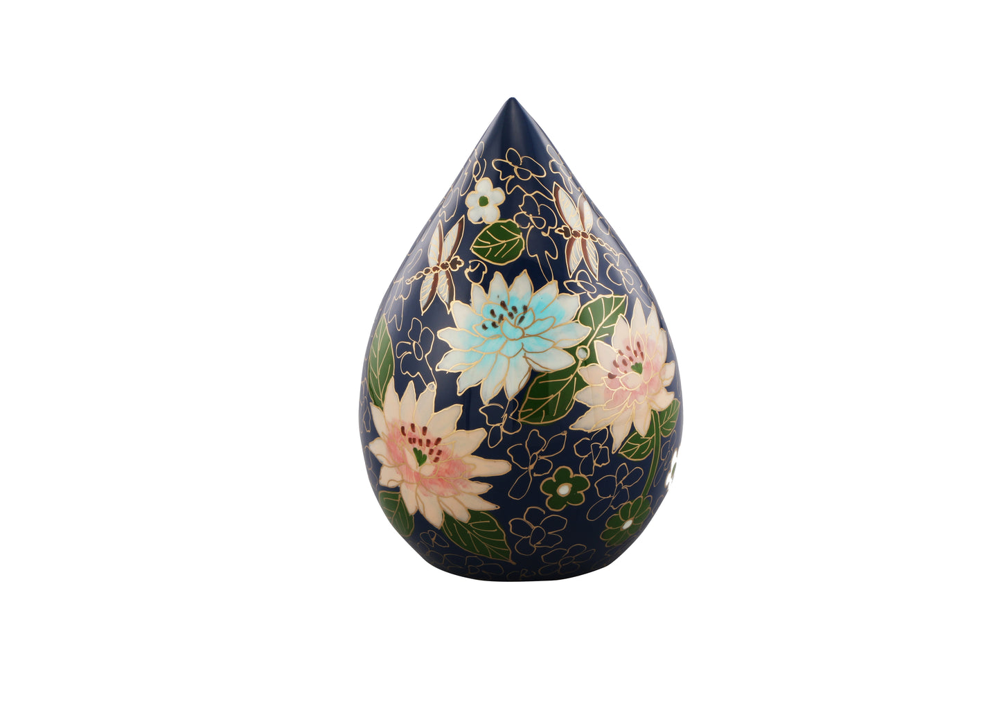 Urns of Dignity Hand Painted Teardrop Flower Cremation URNS,URN for Human Ashes, Adult URN for Funeral, Burial, Columbarium or Home, Cremation Urns for Human Ashes Adult 200 Cubic Inches:- with velvet bag