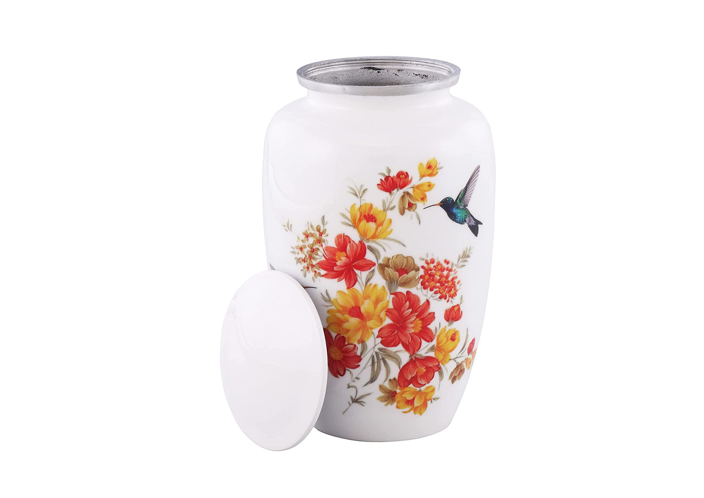 Urns of Dignity Classic Hummingbird Cremation urn for Human Ashes, Adult urn for Funeral, Burial, Home,  Adult Urn 200 Cubic Inches:- with Velvet Bag(Multicolor)