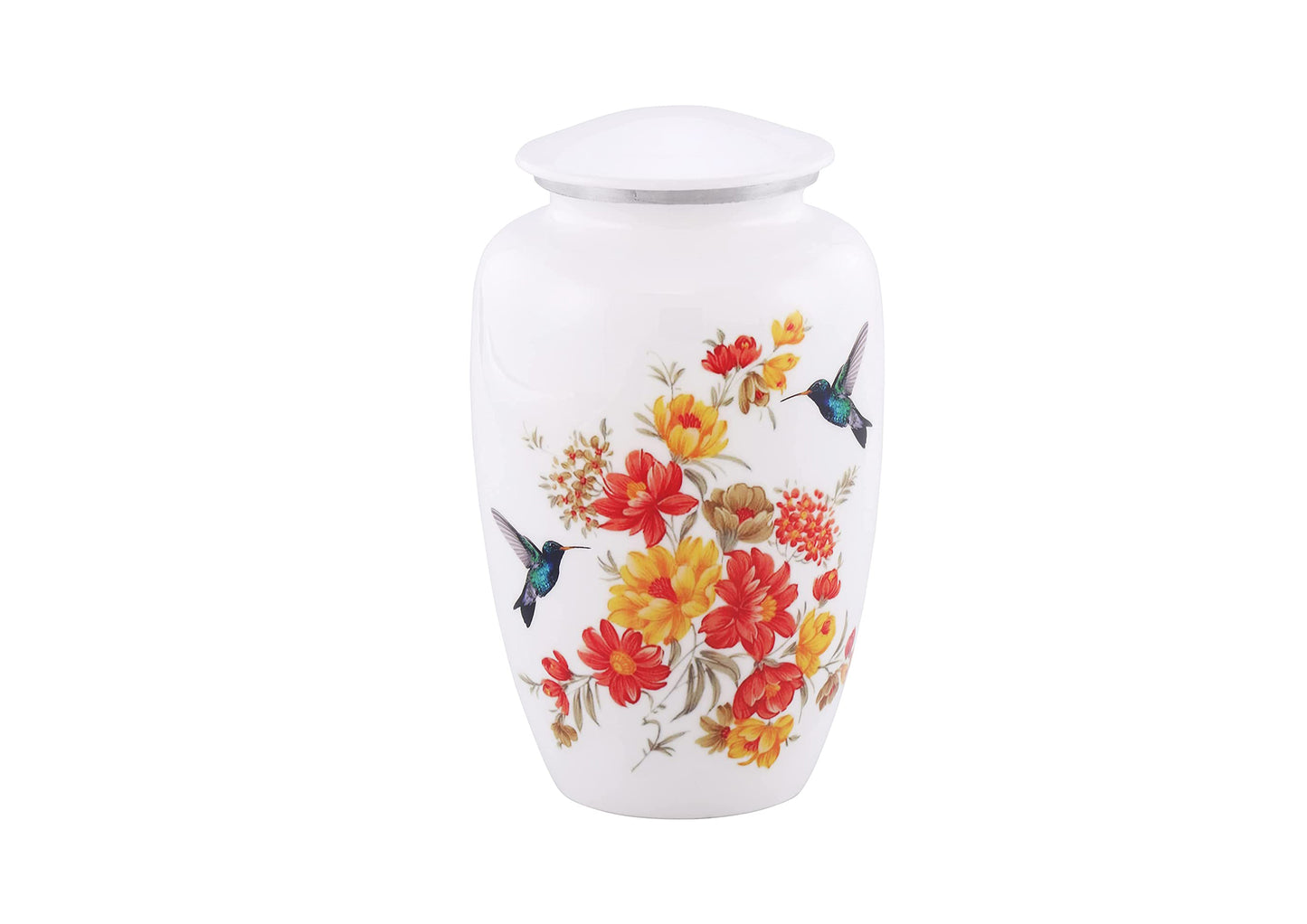 Urns of Dignity Classic Hummingbird Cremation urn for Human Ashes, Adult urn for Funeral, Burial, Home,  Adult Urn 200 Cubic Inches:- with Velvet Bag(Multicolor)