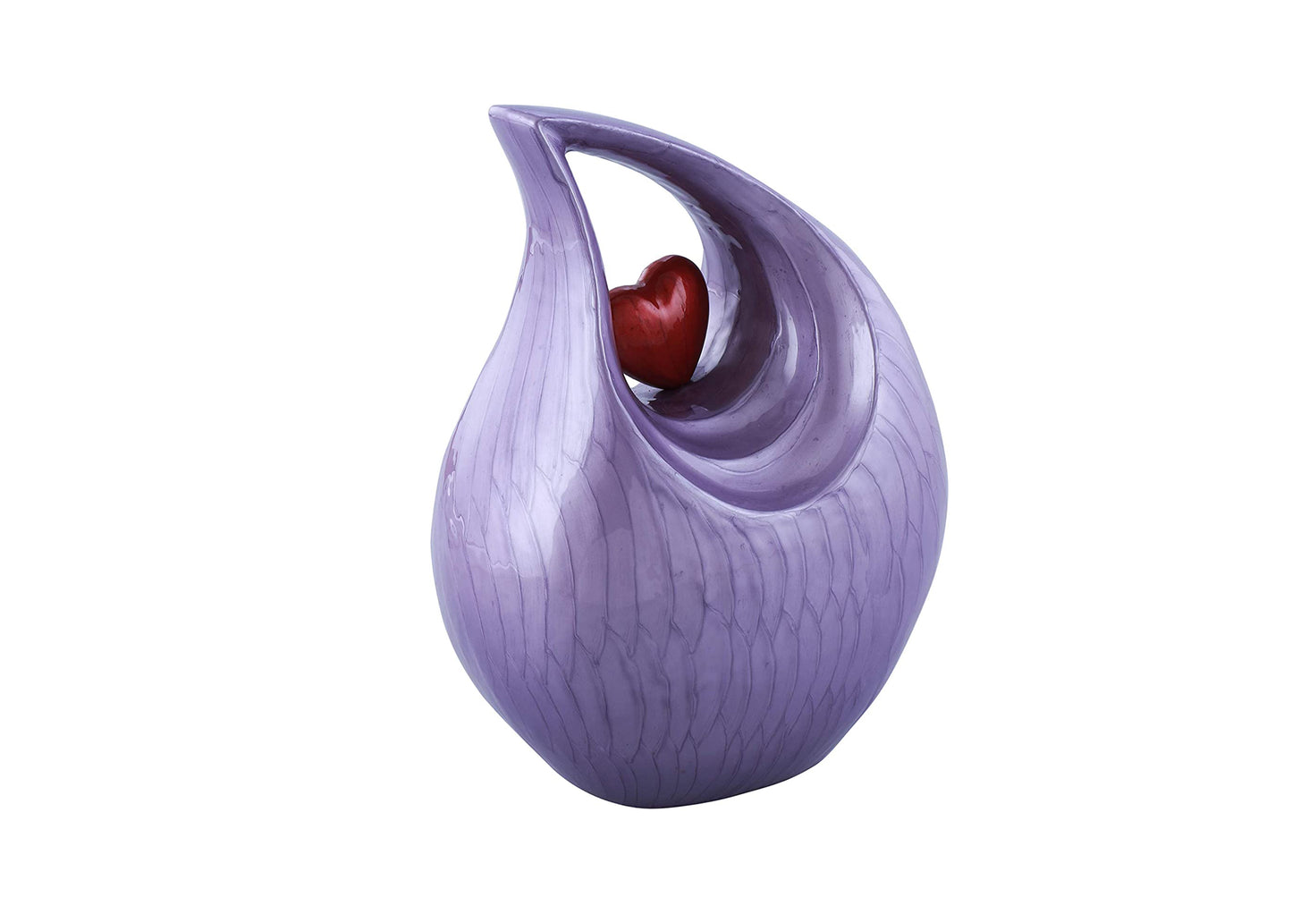 Urns of Dignity Cremation Urn Heart of Love Urn for Human Ashes – Cremation Urn for Funeral, Cremation Urns, Human Adult Urn 220cubic inch- with Velvet Bag. (Purple Red Heart Large)