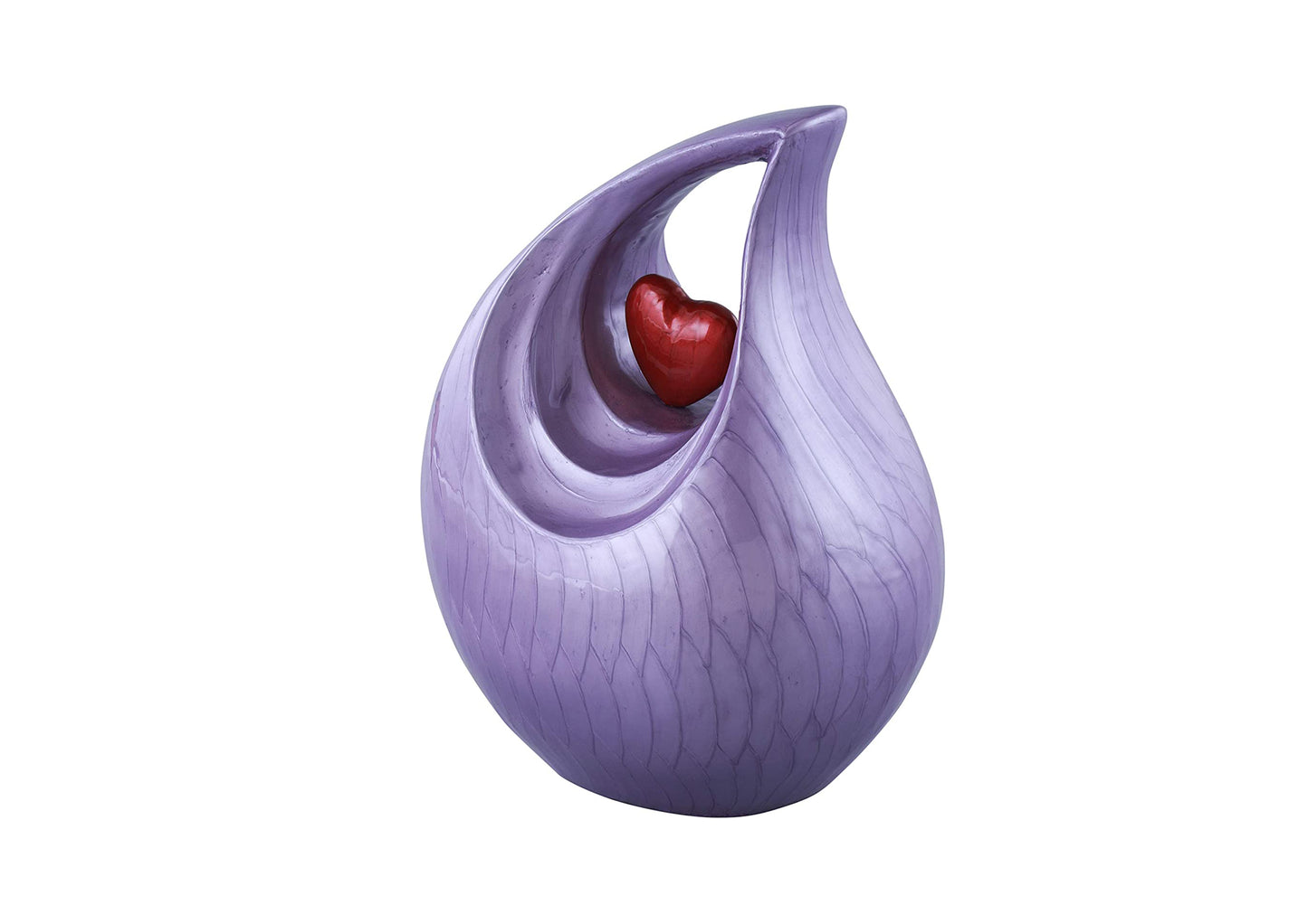 Urns of Dignity Cremation Urn Heart of Love Urn for Human Ashes – Cremation Urn for Funeral, Cremation Urns, Human Adult Urn 220cubic inch- with Velvet Bag. (Purple Red Heart Large)