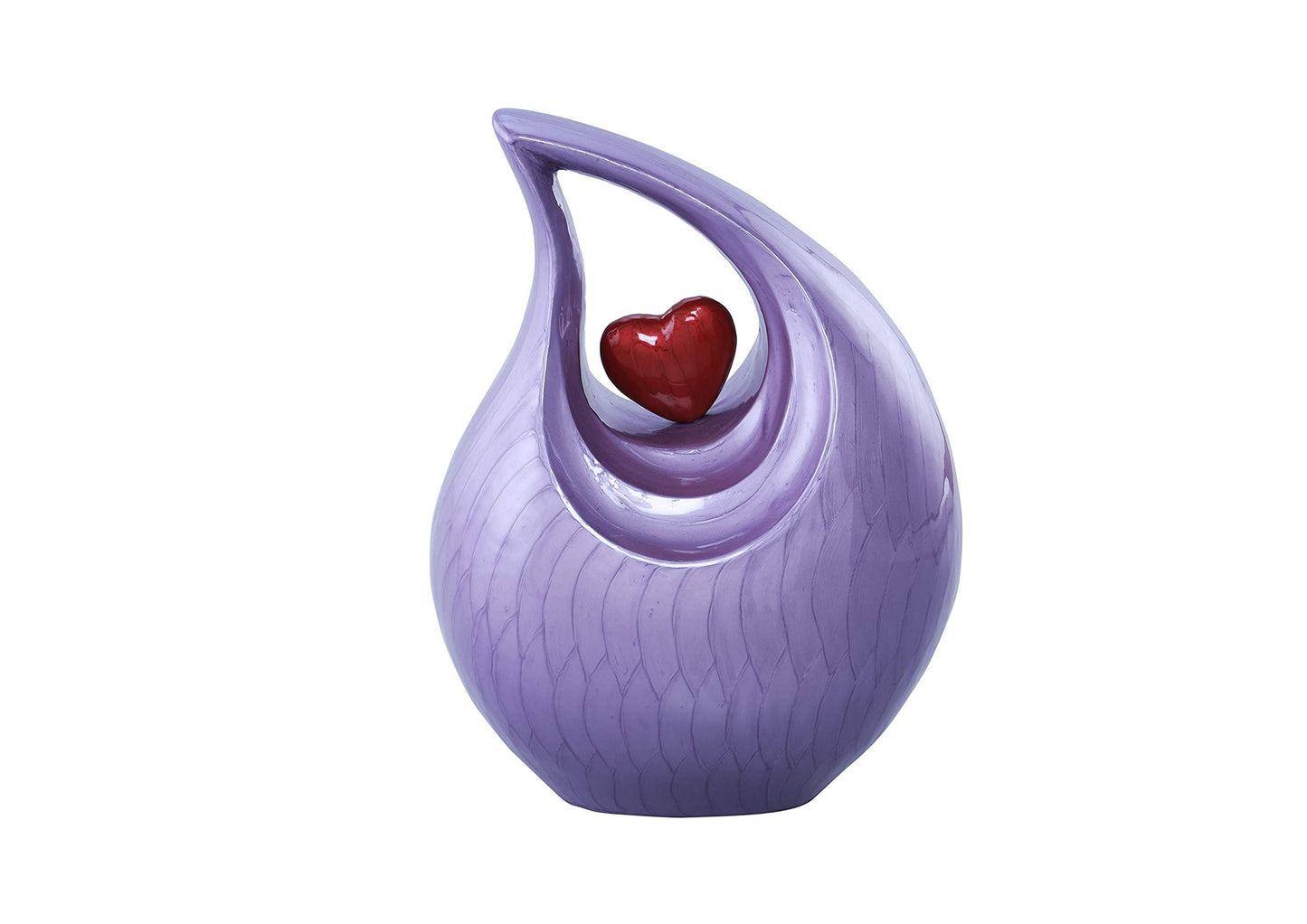 Urns of Dignity Cremation Urn Heart of Love Urn for Human Ashes – Cremation Urn for Funeral, Cremation Urns, Human Adult Urn 220cubic inch- with Velvet Bag. (Purple Red Heart Large)