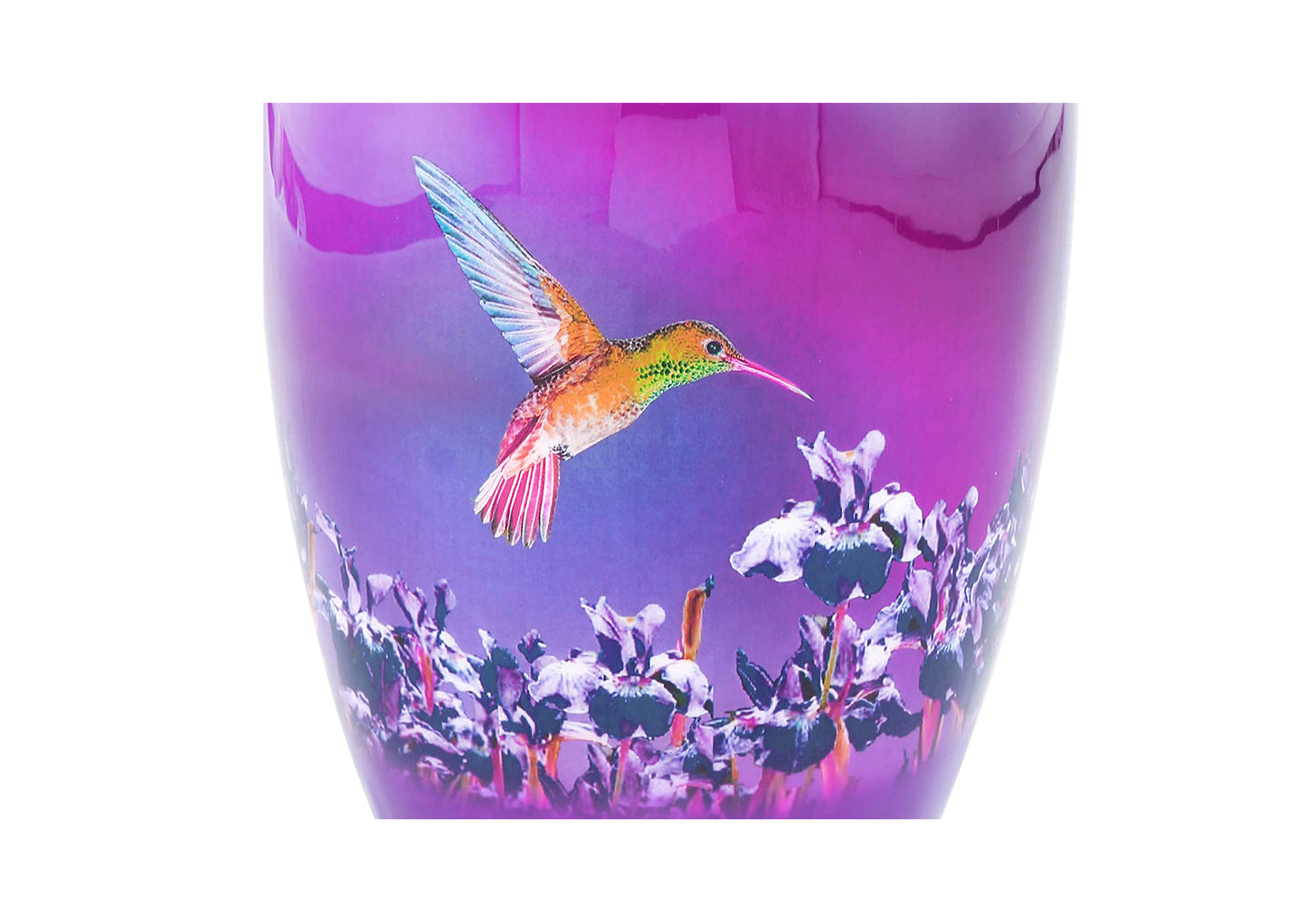 Urns of Dignity Classic Hummingbird Cremation urn for Human Ashes, Adult urn for Funeral, Burial, Home,  Adult Urn 200 Cubic Inches:- with Velvet Bag(Lavender))